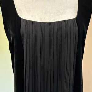 Italian-made black velvet and silk evening dress